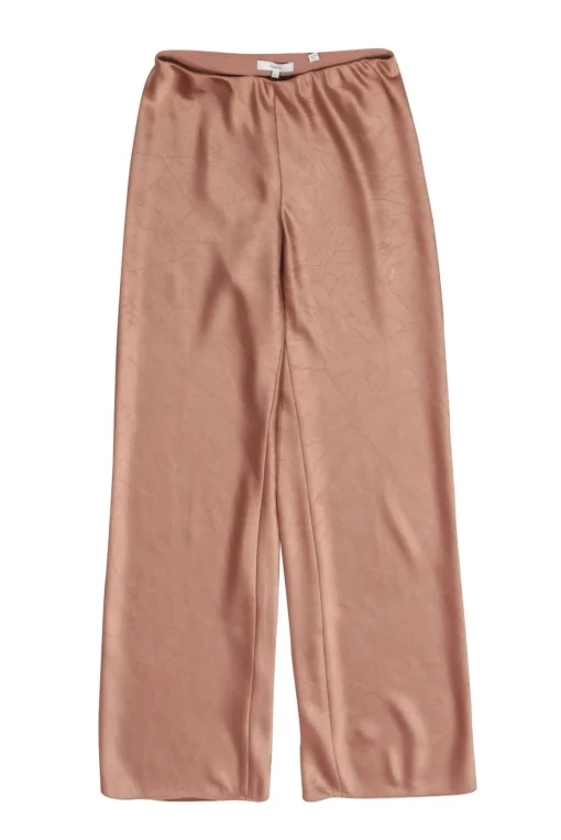 Vince - Rose Gold Textured Pull-On Satin Pants Sz XS