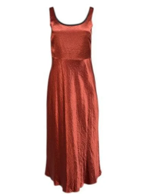 Vince - Rust Red Satin Midi Slip Dress Sz 4