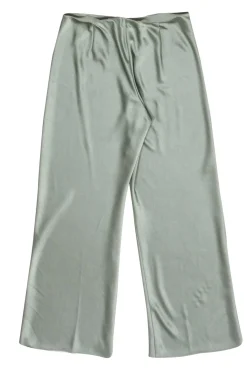 Vince - Sage Green Wide Leg Satin Trousers Sz L