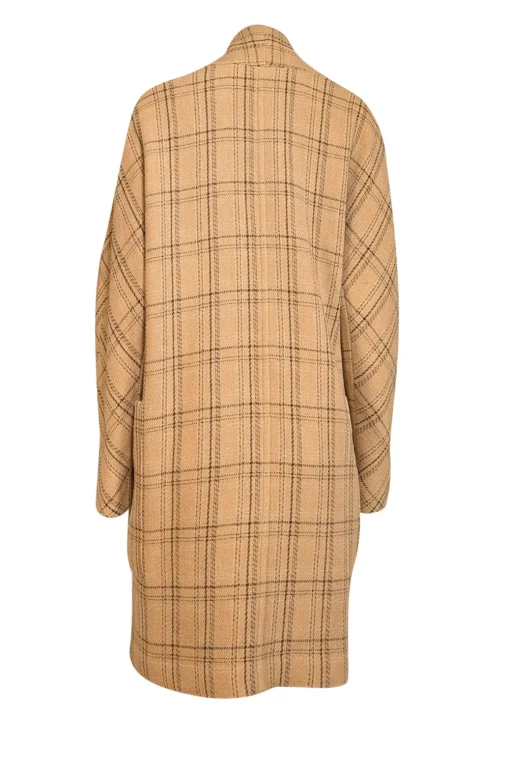 Vince - Tan & Black Plaid Patterned Wool Blend Jacket Sz M