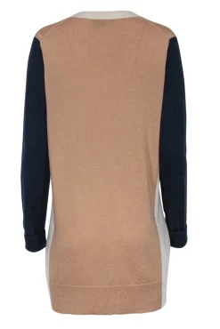 Vince - Tan Cream & Navy Button Front Cardigan Sz M
