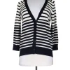 Vince - White & Navy Striped Cardigan Sz S