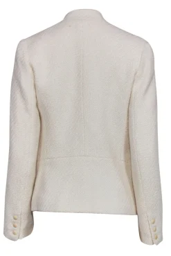 Vince - White Woven Tweed Double Breasted Jacket Sz 6