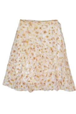 Vince - Yellow Floral Print Midi Skirt Sz 8