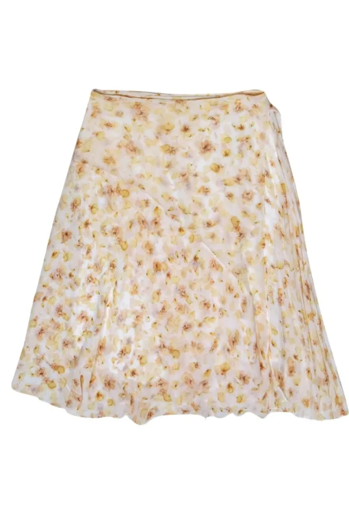 Vince - Yellow Floral Print Midi Skirt Sz 8