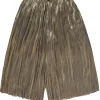Vince Camuto - Bronze Metallic Pleated Cropped Culottes Pants Sz S