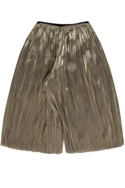 Vince Camuto - Bronze Metallic Pleated Cropped Culottes Pants Sz S