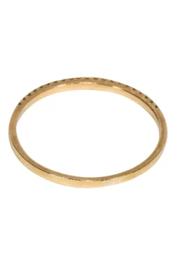 Vintage - 18k Gold Thin Band Ring w/ 0.09 ct Diamonds Sz 5