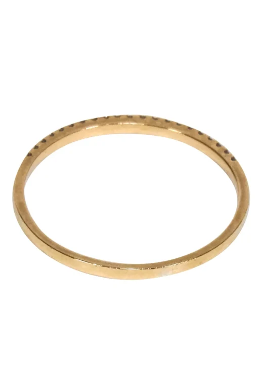 Vintage - 18k Gold Thin Band Ring w/ 0.09 ct Diamonds Sz 5
