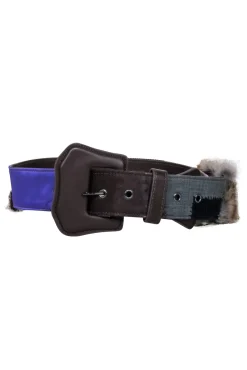 Weekend Max Mara - Brown, black, Purple, & Fur Trim Belt Sz One Size