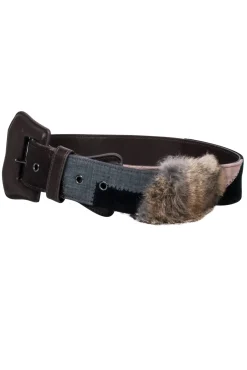 Weekend Max Mara - Brown, black, Purple, & Fur Trim Belt Sz One Size