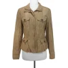 Weekend Max Mara - Khaki Zip & Button Crinkle Jacket Sz 10