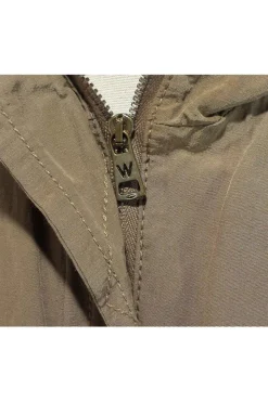 Weekend Max Mara - Khaki Zip & Button Crinkle Jacket Sz 10