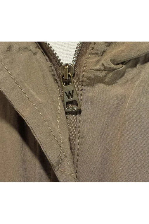 Weekend Max Mara - Khaki Zip & Button Crinkle Jacket Sz 10