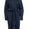 Weekend Max Mara - Navy Long Sleeve Shirt Dress Sz L