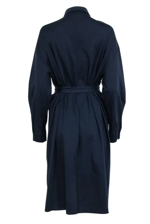 Weekend Max Mara - Navy Long Sleeve Shirt Dress Sz L