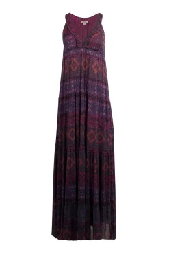 Weston - Purple, Pink, & Green Boho Print Maxi Dress Sz S