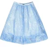 Whistles - Blue & White Striped Floral Print Midi Skirt Sz S
