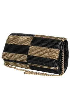 Whiting & Davis - Gold & Black Checkered Chainmail Mini Purse