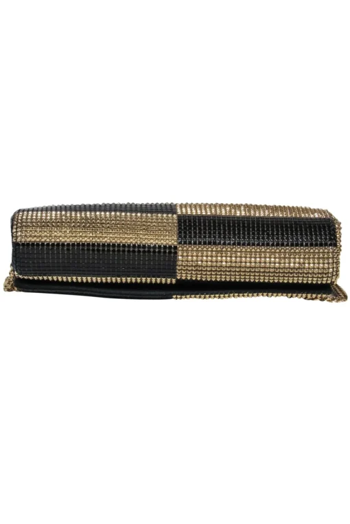 Whiting & Davis - Gold & Black Checkered Chainmail Mini Purse