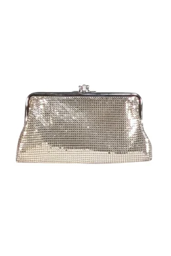 Whiting & Davis - Silver Chain Metal Metallic Mini Clutch Bag