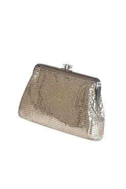 Whiting & Davis - Silver Chain Metal Metallic Mini Clutch Bag