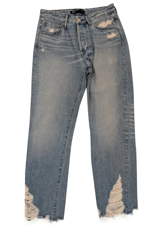3x1 NYC - Light Wash Distressed Raw Hem Jeans Sz 2