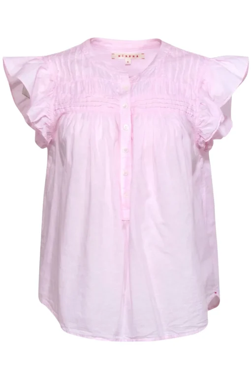 Xirena - Baby Pink Cotton Ruffled Sleeve Tank Sz S