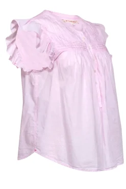 Xirena - Baby Pink Cotton Ruffled Sleeve Tank Sz S
