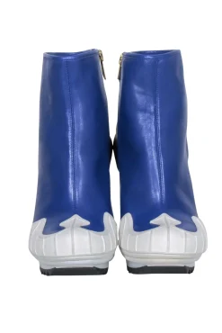 Y-3 Yohji Yamamoto - Blue Leather Abstract Bootie Sz 6.5