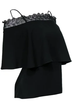 Yigal Azrouel - Black Off-the-Shoulder Blouse w/ Lace Sz 4