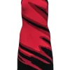 Yoana Baraschi - Black & Red Marbled Knit Bodycon Sz XS