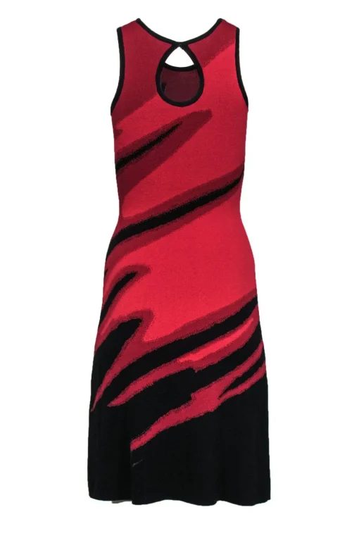 Yoana Baraschi - Black & Red Marbled Knit Bodycon Sz XS