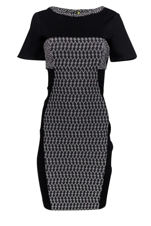 Yoana Baraschi - Black & White Textured Sheath Dress Sz 8