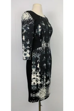 Yoana Baraschi - Black & White Printed Bodycon Dress Sz 6