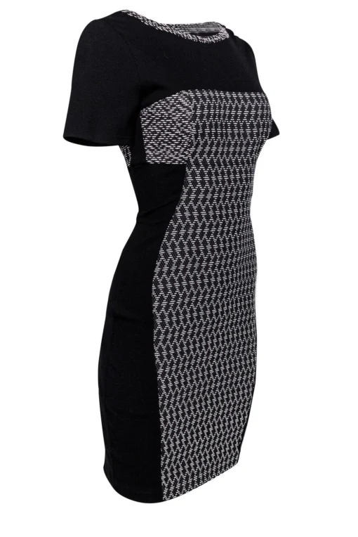 Yoana Baraschi - Black & White Textured Sheath Dress Sz 8