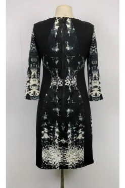 Yoana Baraschi - Black & White Printed Bodycon Dress Sz 6