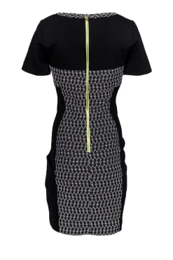 Yoana Baraschi - Black & White Textured Sheath Dress Sz 8