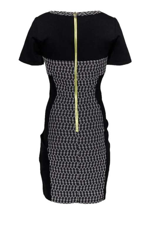 Yoana Baraschi - Black & White Textured Sheath Dress Sz 8