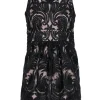Yoana Baraschi - Black Swirled Mesh Mock Neck Cocktail Dress Sz 00