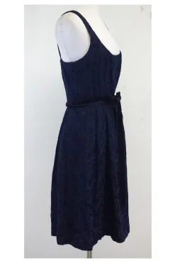 Yoana Baraschi - Navy Floral Embroidered Dress Sz 10