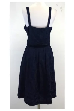 Yoana Baraschi - Navy Floral Embroidered Dress Sz 10