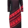 Yoana Baraschi - Red & Maroon Stripe Woven Dress Sz L