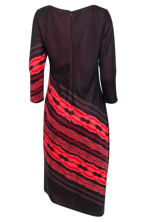 Yoana Baraschi - Red & Maroon Stripe Woven Dress Sz L