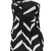 Yumi Kim - Black & White Printed One-Shoulder Silk Mini Dress Sz S