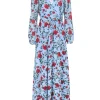 Yumi Kim - Blue w/ Red & White Floral Print Maxi Dress Sz M