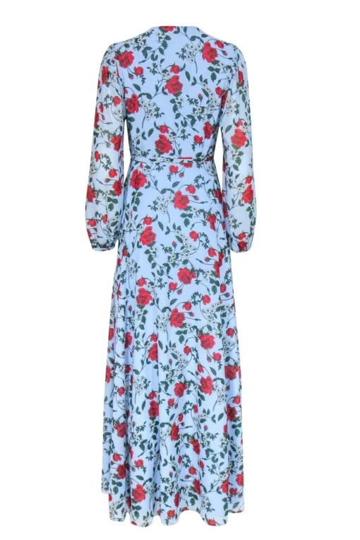 Yumi Kim - Blue w/ Red & White Floral Print Maxi Dress Sz M