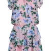 Yumi Kim - Blush Pink & Blue Floral Print Tiered Bottom Skirt Sz M