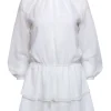 Yumi Kim - White Polka Dot Drop Waist Dress w/ Tiered Skirt Sz XS