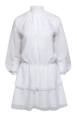 Yumi Kim - White Polka Dot Drop Waist Dress w/ Tiered Skirt Sz XS